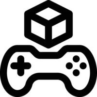 3D Game, Game Cube, Three Dimensional Outline Icon vector