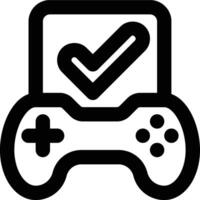 Game, Confirm, Complete Outline Icon vector
