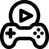 Playing Game, Start Game, Start Button Outline Icon vector