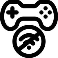 Offline Game, Offline Gaming, No Signal Outline Icon vector