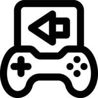 Game, Left Move, Left Arrow Outline Icon vector