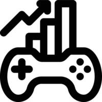 Game Chart, Game Analysis, Game Trend Outline Icon vector