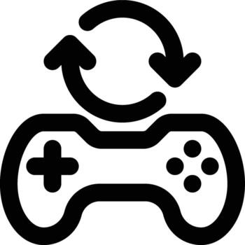 Game Update, Game Loading, Game Outline Icon vector