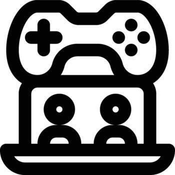 Multiplayer Gaming, Game Multiplayer, Online Gaming Outline Icon vector