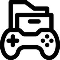 Game Library, Game Folder, Game File Outline Icon vector
