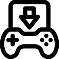 Game, Down Move, Down Arrow Outline Icon vector