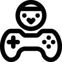Player Character, Game Character, Game Outline Icon vector
