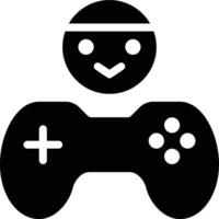 Player Character, Game Character, Game Glyph Solid Icon vector