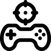 Shooting Game, Targeting Game, First Person Outline Icon vector