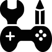 Game Development, Kit, Game Glyph Solid Icon vector