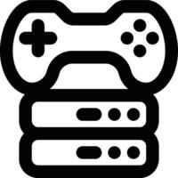 Game Storage, Game Server, Game Database Outline Icon vector