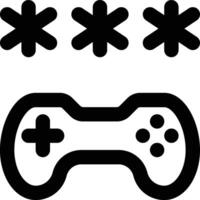 Game Password, Game Items, Game Code Outline Icon vector