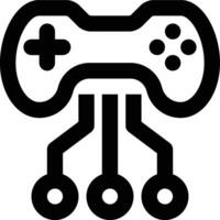 Game Technology, Game System, Network Outline Icon vector