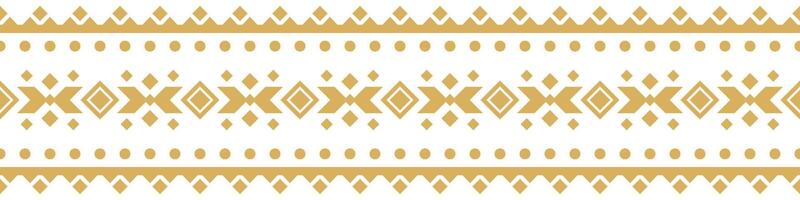 Seamless Gold Aztec Pattern with Abstract Ethnic Geometric Border. vector