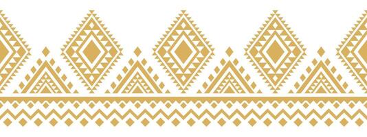 Gold Tribal Aztec Geometric Border with Ethnic Abstract Boho Art. vector