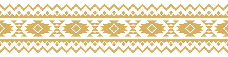 Tribal Boho Ethnic Abstract Gold Aztec Geometric Border Pattern. vector