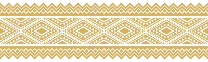 Gold Tribal Border with Abstract Aztec Ethnic Geometric Boho Design. vector