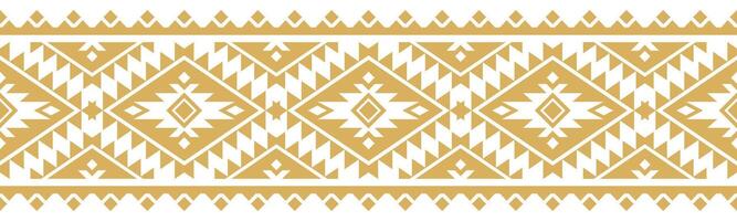 Elegant Ethnic Geometric Aztec Design with Gold Abstract Border. vector