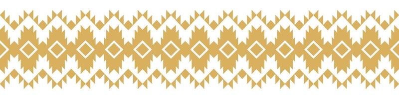 Ethnic Aztec Tribal Geometric Border with Abstract Gold Boho Design. vector