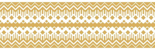 Geometric Aztec Border in Gold with Ethnic Abstract Ornament Design. vector