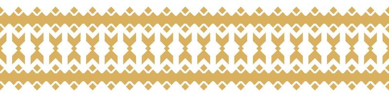 Modern Ethnic Aztec Border in Gold with Geometric Abstract Design. vector