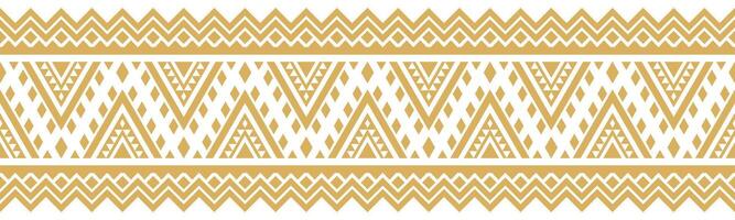 Geometric Aztec Pattern with Tribal Gold Border and Ethnic Abstract Style. vector