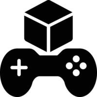 3D Game, Game Cube, Three Dimensional Glyph Solid Icon vector