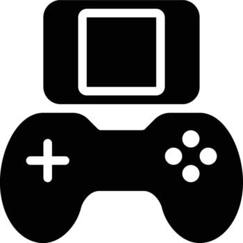 juego detener, detener botón, juego botón glifo sólido icono vector