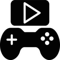 Game Play, Playing Game, Play Button Glyph Solid Icon vector