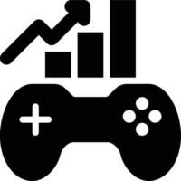 Game Chart, Game Analysis, Game Trend Glyph Solid Icon vector