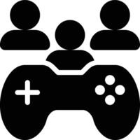 Multiplayer Game, Gamer, Game Player Glyph Solid Icon vector