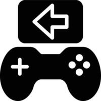 Game, Left Move, Left Arrow Glyph Solid Icon vector
