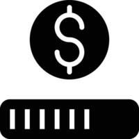 Money Bar, Game Bar, Status Bar Glyph Solid Icon vector