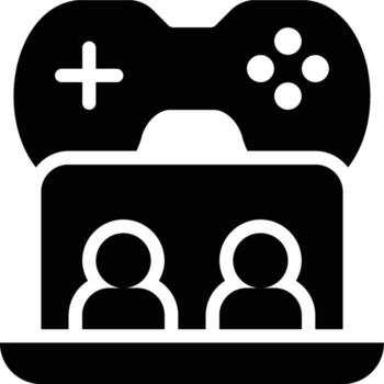Multiplayer Gaming, Game Multiplayer, Online Gaming Glyph Solid Icon vector