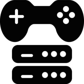 Game Storage, Game Server, Game Database Glyph Solid Icon vector