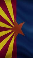 Arizona State Waving Flag in Vertical Orientation. Realistic Flag Animation. Seamless Loop Background. video