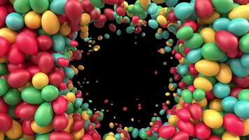 Bright Colored Easter Egg Transition from edges in from edges out With Alpha Channel video