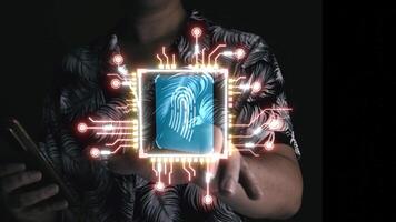 A close-up of fingers displaying a failed fingerprint authentication message. video