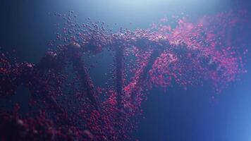 Futuristic DNA strands merge with code, symbolizing the fusion of biotech and AI in genetic engineering and data science. video