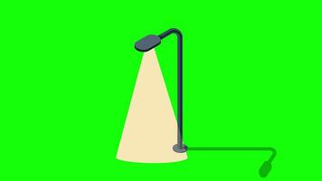 Isometric of light lamp pillar animation. Isometric street light. Isometric of a park light. Isometric lighting video