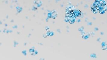 3d render animation background with abstract moving bubble in blue color video