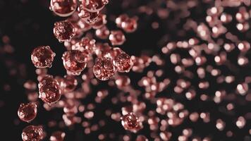 3d rendering animation background with abstract moving bubble in red color video