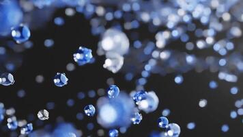 3d rendering abstract moving bubble animation with blue color video