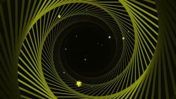 Looping Animation of a Yellow Spiral Background with Forward-Moving Camera video