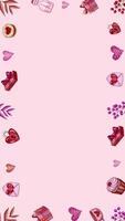 isolated glowing frame element valentines background design video