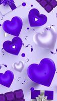 design element valentines background isolated glowing frame video