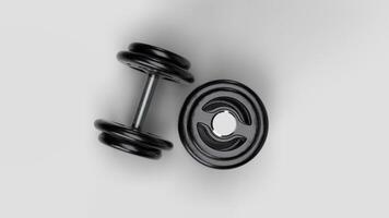 mockup of two dumbbells with lid, top view photo