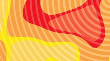 Bold red wavy shapes featuring lines on yellow gradient background. Abstract design concept video