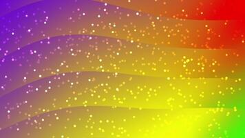 Vibrant horizontal waves displaying festive dots in gradient hues. Festive design concept video