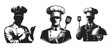 Set of chef and cook icons vector
